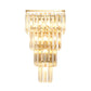 4/7 Heads Wall Light Sconce Traditional Living Room Wall Lighting Fixture with Layered Crystal Block Shade in Gold Clearhalo 'Wall Lamps & Sconces' 'Wall Lights' Lighting' 337337