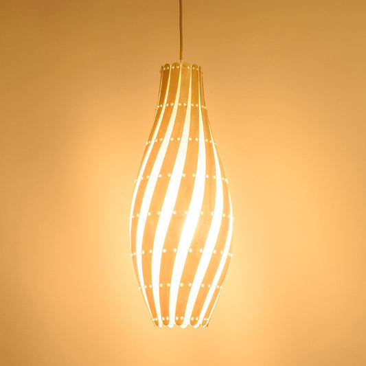 Jar Pendant Lamp Tradition Wood 1 Bulb 8"/12" Wide Beige Ceiling Hanging Light for Restaurant Clearhalo 'Ceiling Lights' 'Modern Pendants' 'Modern' 'Pendant Lights' 'Pendants' Lighting' 337356