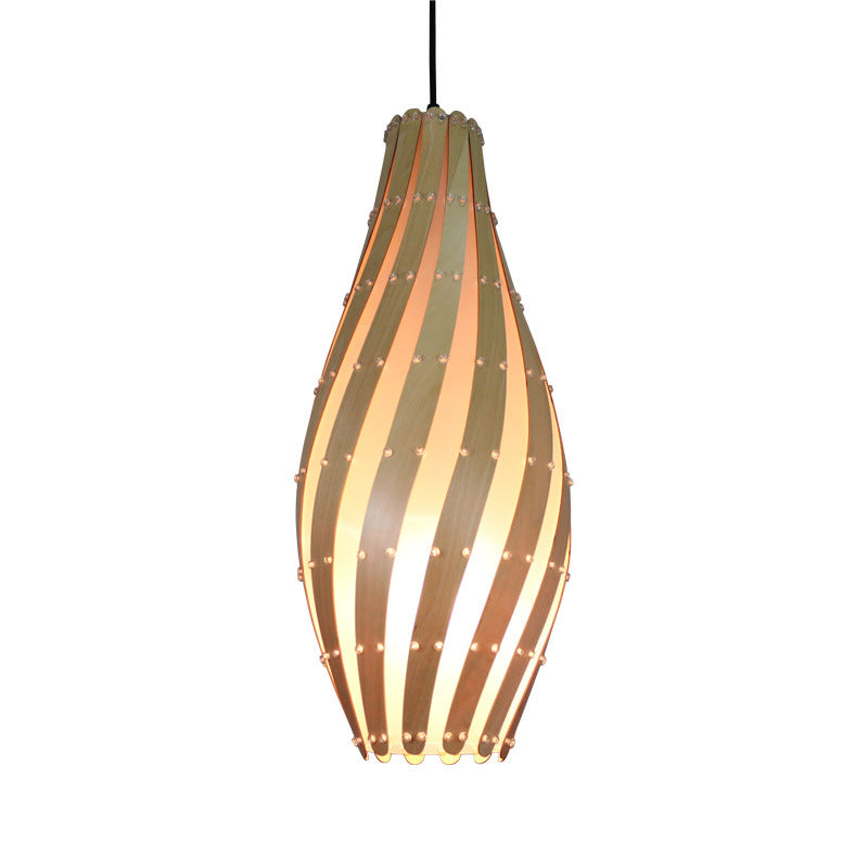 Jar Pendant Lamp Tradition Wood 1 Bulb 8"/12" Wide Beige Ceiling Hanging Light for Restaurant Clearhalo 'Ceiling Lights' 'Modern Pendants' 'Modern' 'Pendant Lights' 'Pendants' Lighting' 337359