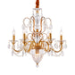 Gold Candlestick Hanging Chandelier Rural Crystal 6/8 Lights Bedroom Suspension Lighting Clearhalo 'Ceiling Lights' 'Chandeliers' Lighting' options 337396