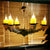 6 Lights Candle Chandelier Lamp Farmhouse Dark Wood Resin Pendant Lighting for Restaurant Dark Wood Clearhalo 'Carpenter Chandeliers' 'Ceiling Lights' 'Chandeliers' 'Industrial Chandeliers' 'Industrial' 'Middle Century Chandeliers' 'Modern' 'Tiffany' Lighting' 337458