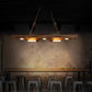 Rectangle Wood Island Lighting Vintage 2 Lights Restaurant Ceiling Pendant Light Clearhalo 'Ceiling Lights' 'Island Lights' Lighting' 337542