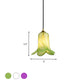 Countryside Bell-Shaped Pendant Lighting 1 Light White/Green/Purple Glass Ceiling Hang Fixture for Bedroom Clearhalo 'Ceiling Lights' 'Glass shade' 'Glass' 'Pendant Lights' 'Pendants' Lighting' 337964