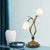 Countryside Blossom Table Lamp 2 Lights White/Yellow Glass Night Light in Brass for Living Room White Clearhalo 'Lamps' 'Table Lamps' Lighting' 338028