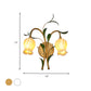 Brass Petal Wall Mount Lighting Rural White/Yellow Glass 2/3 Lights Living Room Sconce Light Fixture Clearhalo 'Wall Lamps & Sconces' 'Wall Lights' Lighting' 338078
