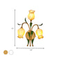 Brass Petal Wall Mount Lighting Rural White/Yellow Glass 2/3 Lights Living Room Sconce Light Fixture Clearhalo 'Wall Lamps & Sconces' 'Wall Lights' Lighting' 338085