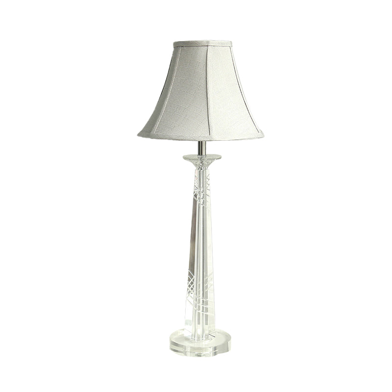 Clear Crystal Bell Night Light Traditional 1 Light Living Room Table Lamp in Light Gray Clearhalo 'Lamps' 'Table Lamps' Lighting' 338111