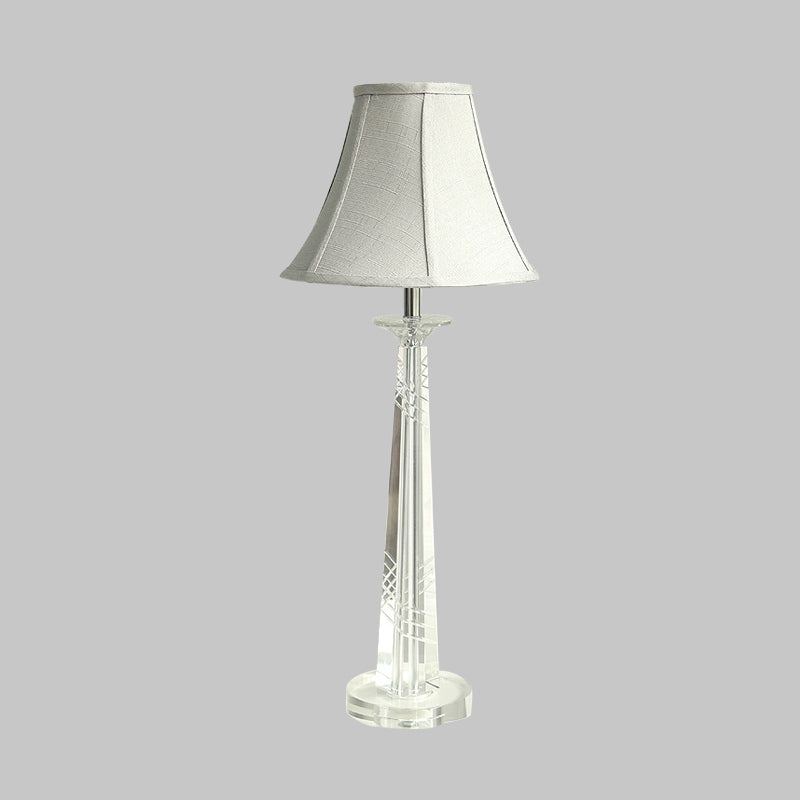 Clear Crystal Bell Night Light Traditional 1 Light Living Room Table Lamp in Light Gray Clearhalo 'Lamps' 'Table Lamps' Lighting' 338112