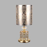 Crystal Gold Night Light Flower/Tree Single Light Traditional Nightstand Lamp for Bedroom Clearhalo 'Lamps' 'Table Lamps' Lighting' 338289