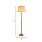 Lodge Tapered Standing Lamp Single Light Fabric Floor Light in Beige for Living Room with Crystal Accent Clearhalo 'Floor Lamps' 'Lamps' Lighting' 338298