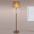 1 Light Floor Reading Lamp Countryside Teardrop Crystal Standing Light in Beige with Fabric Shade Beige Clearhalo 'Floor Lamps' 'Lamps' Lighting' 338304