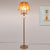 Beige 3 Lights Standing Light Traditionalism Fabric Tapered Reading Floor Lamp with Dangling Crystal Beige Clearhalo 'Floor Lamps' 'Lamps' Lighting' 338324