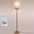 White Bell Shaped Floor Reading Light Minimalism Fabric 1 Light Bedroom Standing Lamp with Crystal Accent White Clearhalo 'Floor Lamps' 'Lamps' Lighting' 338329