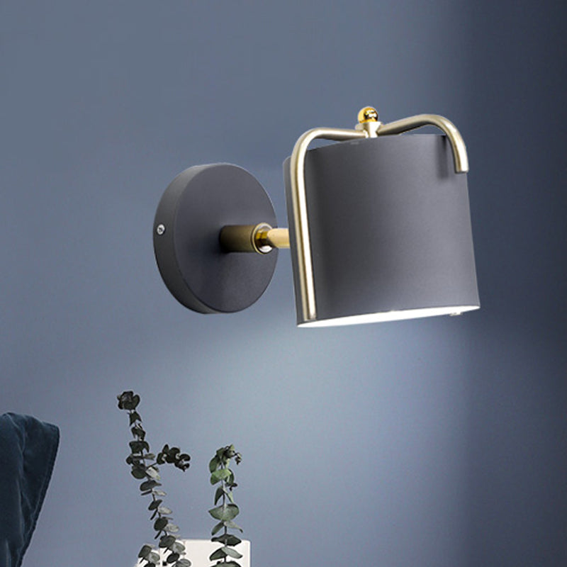 1 Head Bedroom Wall Lighting Contemporary Green/Grey Sconce Light Fixture with Tube Metal Shade Clearhalo 'Cast Iron' 'Glass' 'Industrial' 'Modern wall lights' 'Modern' 'Tiffany' 'Traditional wall lights' 'Wall Lamps & Sconces' 'Wall Lights' Lighting' 338462