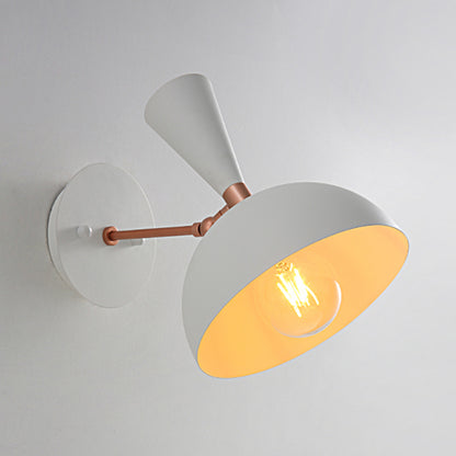 Modern Dome Sconce Metal 1 Bulb Wall Mounted Lighting in Black/White with Rotating Node White Clearhalo 'Cast Iron' 'Glass' 'Industrial' 'Modern wall lights' 'Modern' 'Tiffany' 'Traditional wall lights' 'Wall Lamps & Sconces' 'Wall Lights' Lighting' 338778