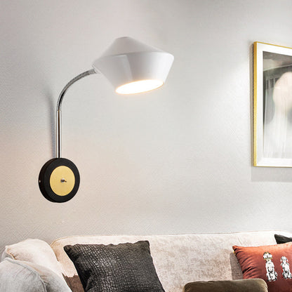 Urn Sconce Light Contemporary Metal 1 Bulb Wall Mounted Lighting in Black and White Black-White Clearhalo 'Cast Iron' 'Glass' 'Industrial' 'Modern wall lights' 'Modern' 'Tiffany' 'Traditional wall lights' 'Wall Lamps & Sconces' 'Wall Lights' Lighting' 338812