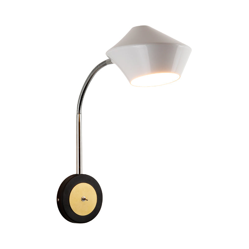 Urn Sconce Light Contemporary Metal 1 Bulb Wall Mounted Lighting in Black and White Clearhalo 'Cast Iron' 'Glass' 'Industrial' 'Modern wall lights' 'Modern' 'Tiffany' 'Traditional wall lights' 'Wall Lamps & Sconces' 'Wall Lights' Lighting' 338815