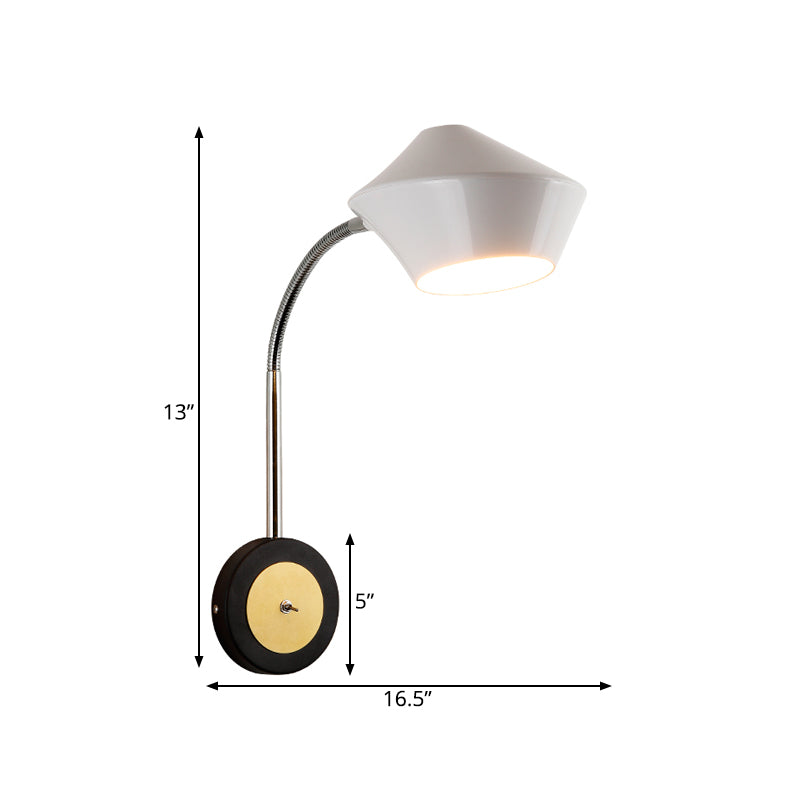 Urn Sconce Light Contemporary Metal 1 Bulb Wall Mounted Lighting in Black and White Clearhalo 'Cast Iron' 'Glass' 'Industrial' 'Modern wall lights' 'Modern' 'Tiffany' 'Traditional wall lights' 'Wall Lamps & Sconces' 'Wall Lights' Lighting' 338816