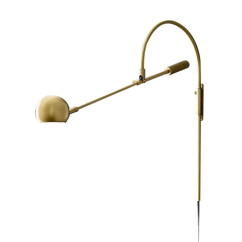 Globe Metal Wall Sconce Light Modernism 1 Bulb Brass/Black LED Wall Lighting for Living Room Clearhalo 'Cast Iron' 'Glass' 'Industrial' 'Modern wall lights' 'Modern' 'Tiffany' 'Traditional wall lights' 'Wall Lamps & Sconces' 'Wall Lights' Lighting' 338966