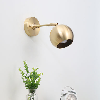 Brass Dome LED Wall Lamp Modernist 1 Light Metal Wall Mount Lighting for Living Room Brass Clearhalo 'Cast Iron' 'Glass' 'Industrial' 'Modern wall lights' 'Modern' 'Tiffany' 'Traditional wall lights' 'Wall Lamps & Sconces' 'Wall Lights' Lighting' 338978