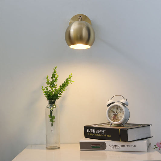 Brass Dome LED Wall Lamp Modernist 1 Light Metal Wall Mount Lighting for Living Room Clearhalo 'Cast Iron' 'Glass' 'Industrial' 'Modern wall lights' 'Modern' 'Tiffany' 'Traditional wall lights' 'Wall Lamps & Sconces' 'Wall Lights' Lighting' 338980