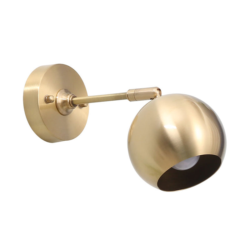 Brass Dome LED Wall Lamp Modernist 1 Light Metal Wall Mount Lighting for Living Room Clearhalo 'Cast Iron' 'Glass' 'Industrial' 'Modern wall lights' 'Modern' 'Tiffany' 'Traditional wall lights' 'Wall Lamps & Sconces' 'Wall Lights' Lighting' 338981