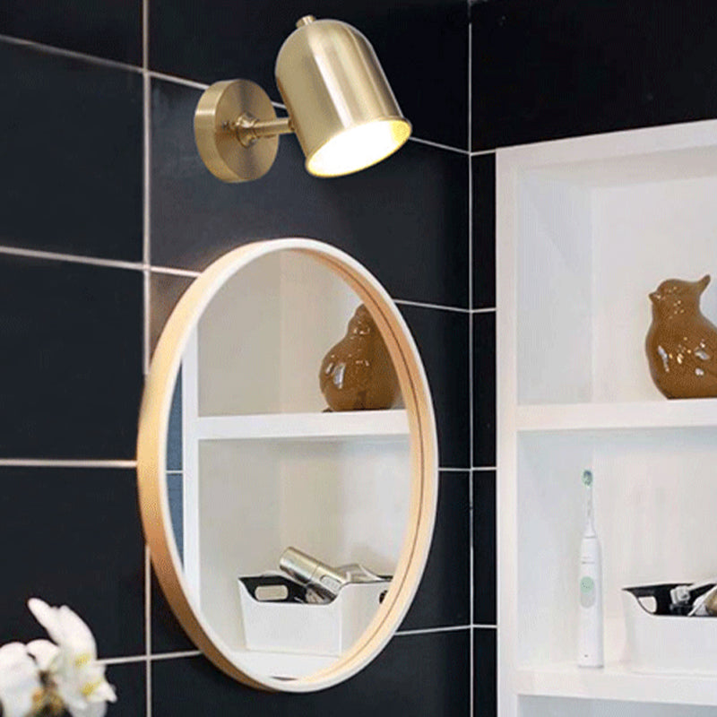 Modern 1 Light Wall Lighting Gold Dome LED Wall Mounted Lamp with Metal Shade for Bathroom Gold Clearhalo 'Cast Iron' 'Glass' 'Industrial' 'Modern wall lights' 'Modern' 'Tiffany' 'Traditional wall lights' 'Wall Lamps & Sconces' 'Wall Lights' Lighting' 338983