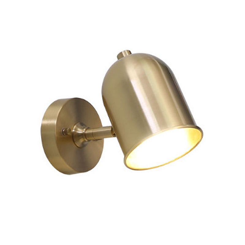 Modern 1 Light Wall Lighting Gold Dome LED Wall Mounted Lamp with Metal Shade for Bathroom - Clearhalo - 'Cast Iron' - 'Glass' - 'Industrial' - 'Modern wall lights' - 'Modern' - 'Tiffany' - 'Traditional wall lights' - 'Wall Lamps & Sconces' - 'Wall Lights' - Lighting' - 338986