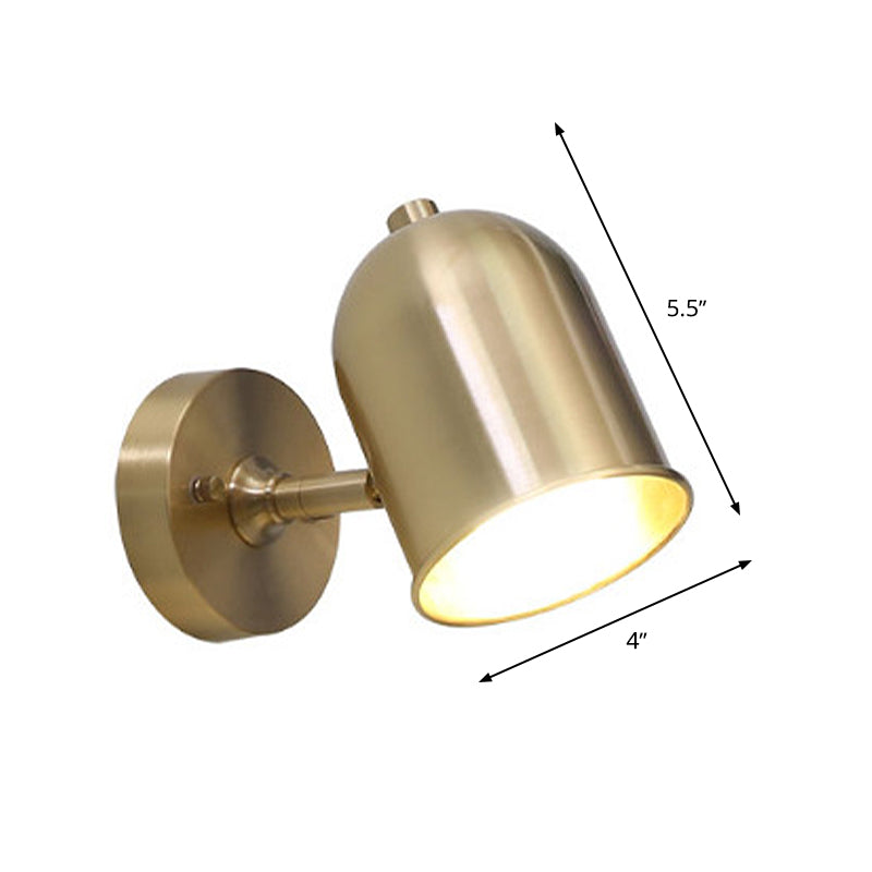 Modern 1 Light Wall Lighting Gold Dome LED Wall Mounted Lamp with Metal Shade for Bathroom Clearhalo 'Cast Iron' 'Glass' 'Industrial' 'Modern wall lights' 'Modern' 'Tiffany' 'Traditional wall lights' 'Wall Lamps & Sconces' 'Wall Lights' Lighting' 338987