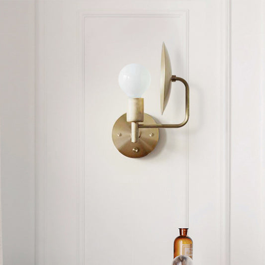 Modern Bare Bulb Metal Sconce 1 Head LED Wall Lighting Fixture in Gold for Living Room Clearhalo 'Cast Iron' 'Glass' 'Industrial' 'Modern wall lights' 'Modern' 'Tiffany' 'Traditional wall lights' 'Wall Lamps & Sconces' 'Wall Lights' Lighting' 339028