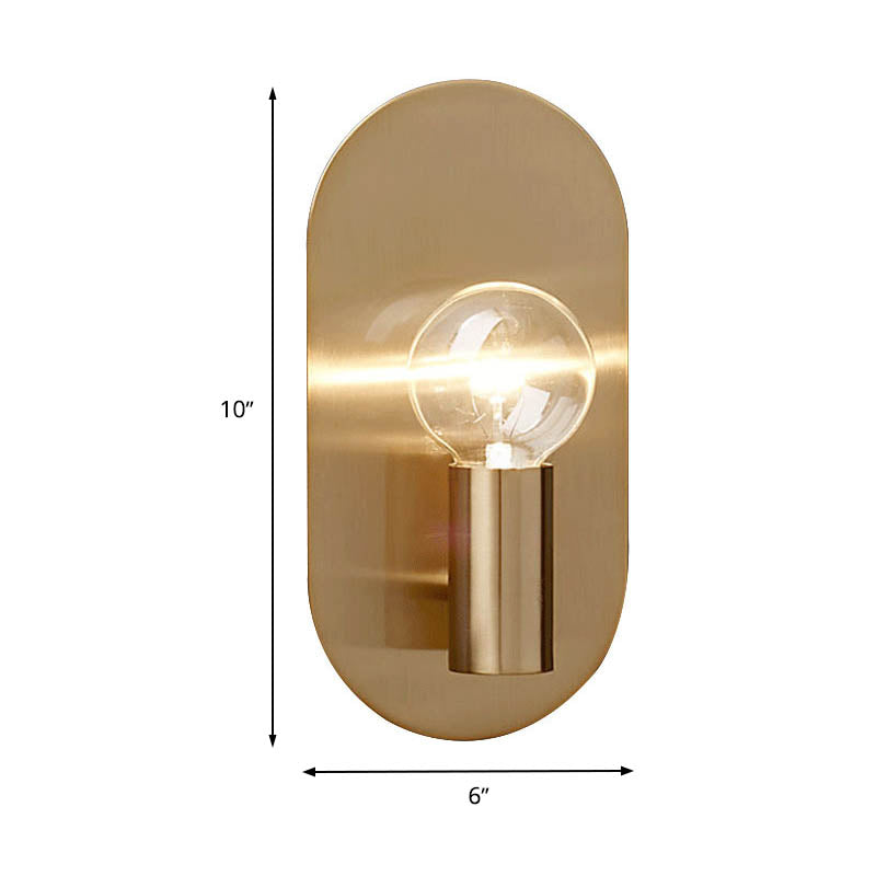 1 Bulb Bedroom Sconce Light Contemporary Gold Wall Mounted Lighting with Bare Bulb Metal Shade Clearhalo 'Cast Iron' 'Glass' 'Industrial' 'Modern wall lights' 'Modern' 'Tiffany' 'Traditional wall lights' 'Wall Lamps & Sconces' 'Wall Lights' Lighting' 339081