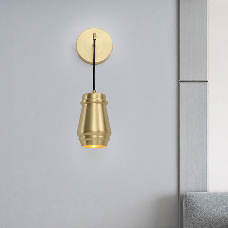 1 Head Bedroom Wall Sconce Modern Brass Wall Mount Lamp with Urn-Shaped Metal Shade Clearhalo 'Cast Iron' 'Glass' 'Industrial' 'Modern wall lights' 'Modern' 'Tiffany' 'Traditional wall lights' 'Wall Lamps & Sconces' 'Wall Lights' Lighting' 339182