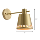 1 Bulb Bathroom Wall Lamp Modernism Brass Wall Light Sconce with Barrel Metal Shade Clearhalo 'Cast Iron' 'Glass' 'Industrial' 'Modern wall lights' 'Modern' 'Tiffany' 'Traditional wall lights' 'Wall Lamps & Sconces' 'Wall Lights' Lighting' 339209