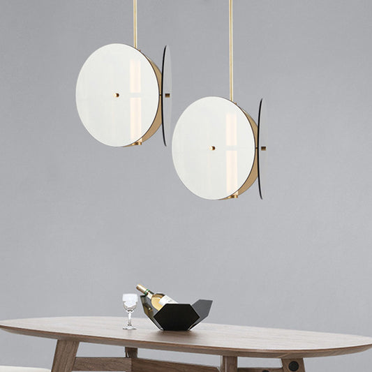 LED Dining Room Pendant Light Modern Gold Hanging Lamp with Round Amber Glass Shade Clearhalo 'Ceiling Lights' 'Glass shade' 'Glass' 'Modern Pendants' 'Modern' 'Pendant Lights' 'Pendants' Lighting' 339250