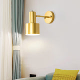 Simplicity 1 Bulb Wall Lighting Gold/Rose Gold Cylinder Wall Light Sconce with Metal Shade for Bedroom Clearhalo 'Cast Iron' 'Glass' 'Industrial' 'Modern wall lights' 'Modern' 'Tiffany' 'Traditional wall lights' 'Wall Lamps & Sconces' 'Wall Lights' Lighting' 339280