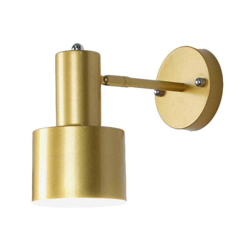 Simplicity 1 Bulb Wall Lighting Gold/Rose Gold Cylinder Wall Light Sconce with Metal Shade for Bedroom Clearhalo 'Cast Iron' 'Glass' 'Industrial' 'Modern wall lights' 'Modern' 'Tiffany' 'Traditional wall lights' 'Wall Lamps & Sconces' 'Wall Lights' Lighting' 339281
