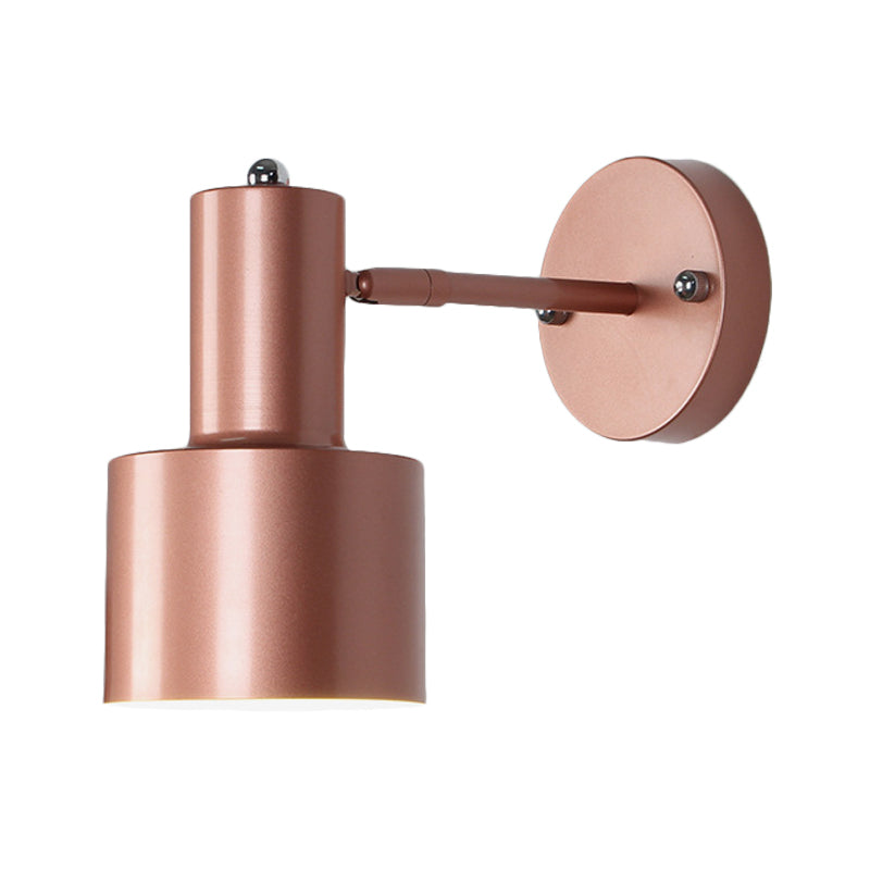 Simplicity 1 Bulb Wall Lighting Gold/Rose Gold Cylinder Wall Light Sconce with Metal Shade for Bedroom Clearhalo 'Cast Iron' 'Glass' 'Industrial' 'Modern wall lights' 'Modern' 'Tiffany' 'Traditional wall lights' 'Wall Lamps & Sconces' 'Wall Lights' Lighting' 339285