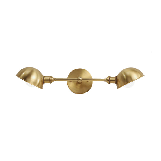 Brass Bowl Wall Light Fixture Modernism 2 Heads Metal Wall Sconce Lighting for Bedroom Clearhalo 'Cast Iron' 'Glass' 'Industrial' 'Modern wall lights' 'Modern' 'Tiffany' 'Traditional wall lights' 'Wall Lamps & Sconces' 'Wall Lights' Lighting' 339289