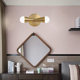 Metal Flared Sconce Light Fixture Minimalism 2 Lights Brass Wall Lighting Idea for Living Room Clearhalo 'Cast Iron' 'Glass' 'Industrial' 'Modern wall lights' 'Modern' 'Tiffany' 'Traditional wall lights' 'Wall Lamps & Sconces' 'Wall Lights' Lighting' 339293