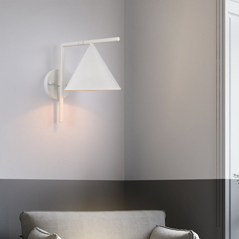Conical Wall Sconce Lighting Contemporary Metal 1 Head Black/White/Gold Wall Light for Bedroom Clearhalo 'Cast Iron' 'Glass' 'Industrial' 'Modern wall lights' 'Modern' 'Tiffany' 'Traditional wall lights' 'Wall Lamps & Sconces' 'Wall Lights' Lighting' 339402