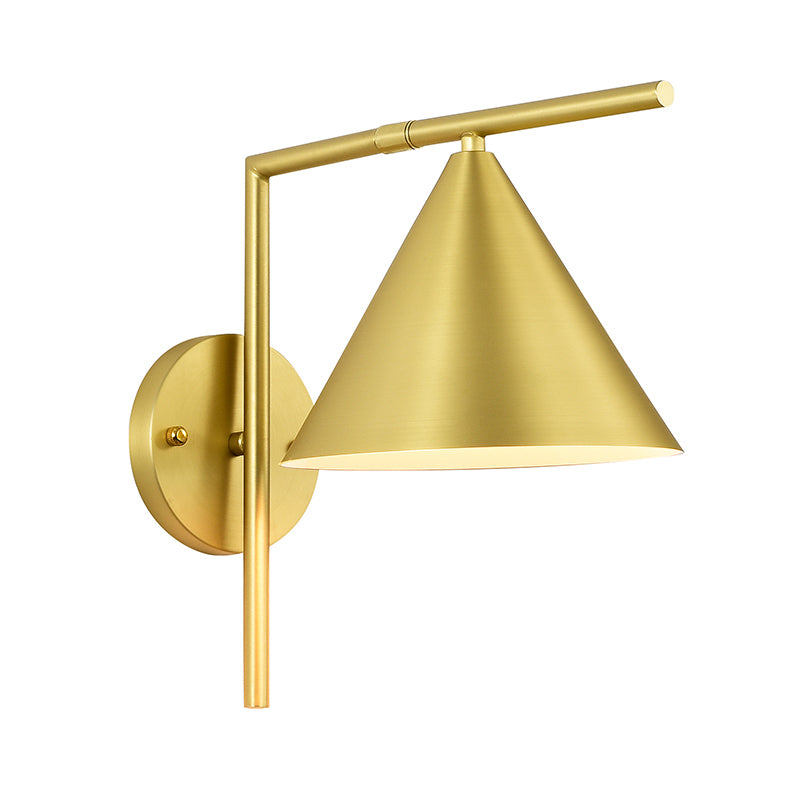 Conical Wall Sconce Lighting Contemporary Metal 1 Head Black/White/Gold Wall Light for Bedroom