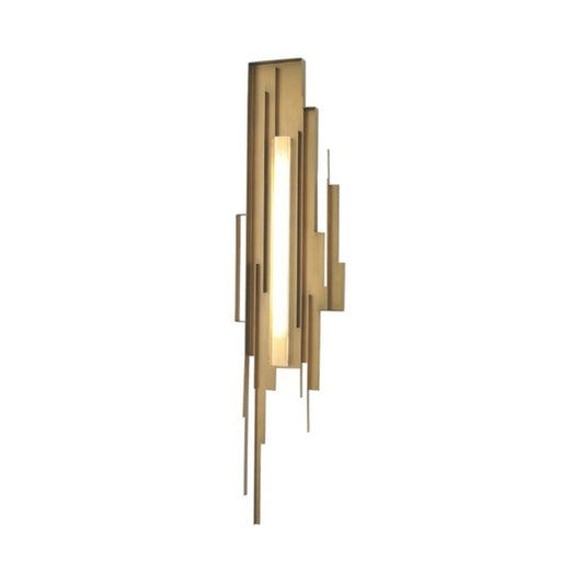 Metal Geometric Wall Mount Lighting Minimalism LED Gold Wall Light Sconce for Living Room Clearhalo 'Cast Iron' 'Glass' 'Industrial' 'Modern wall lights' 'Modern' 'Tiffany' 'Traditional wall lights' 'Wall Lamps & Sconces' 'Wall Lights' Lighting' 339423