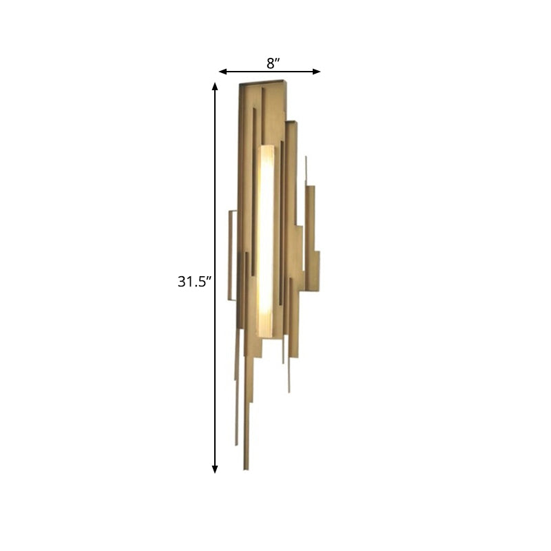 Metal Geometric Wall Mount Lighting Minimalism LED Gold Wall Light Sconce for Living Room Clearhalo 'Cast Iron' 'Glass' 'Industrial' 'Modern wall lights' 'Modern' 'Tiffany' 'Traditional wall lights' 'Wall Lamps & Sconces' 'Wall Lights' Lighting' 339424