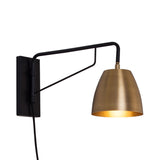 Metal Dome Wall Lighting Fixture Contemporary 1 Bulb Brass Sconce Light for Bedroom - Clearhalo - 'Cast Iron' - 'Glass' - 'Industrial' - 'Modern wall lights' - 'Modern' - 'Tiffany' - 'Traditional wall lights' - 'Wall Lamps & Sconces' - 'Wall Lights' - Lighting' - 339448