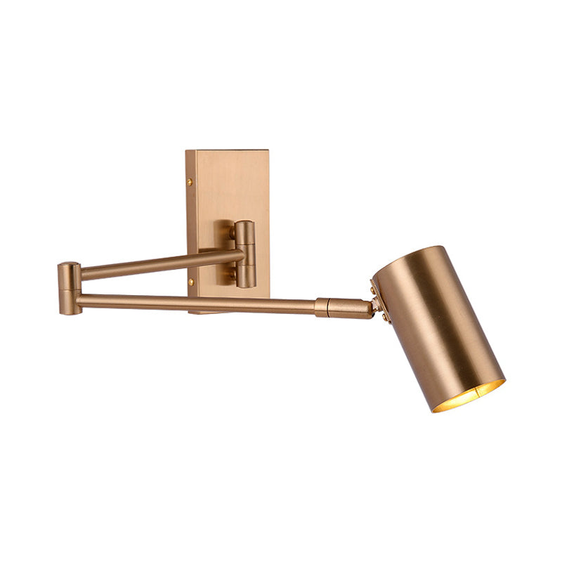 1 Head Bedroom Sconce Light Modernist Gold LED Wall Mounted Lighting with Pipe Metal Shade Clearhalo 'Cast Iron' 'Glass' 'Industrial' 'Modern wall lights' 'Modern' 'Tiffany' 'Traditional wall lights' 'Wall Lamps & Sconces' 'Wall Lights' Lighting' 339453