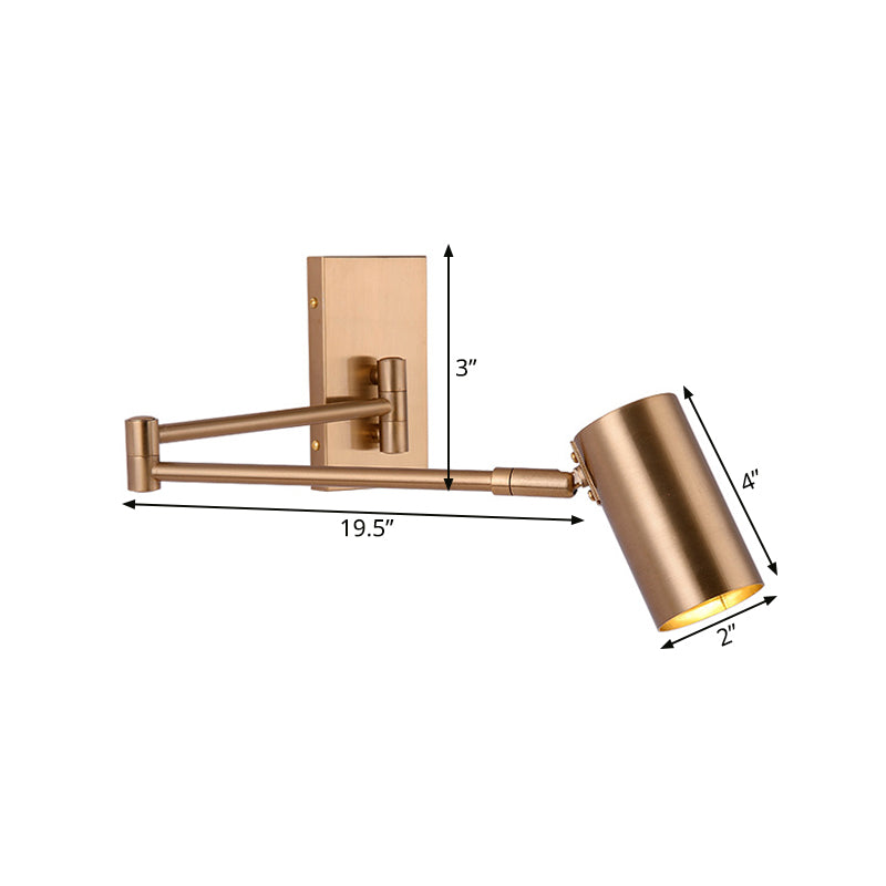 1 Head Bedroom Sconce Light Modernist Gold LED Wall Mounted Lighting with Pipe Metal Shade Clearhalo 'Cast Iron' 'Glass' 'Industrial' 'Modern wall lights' 'Modern' 'Tiffany' 'Traditional wall lights' 'Wall Lamps & Sconces' 'Wall Lights' Lighting' 339454