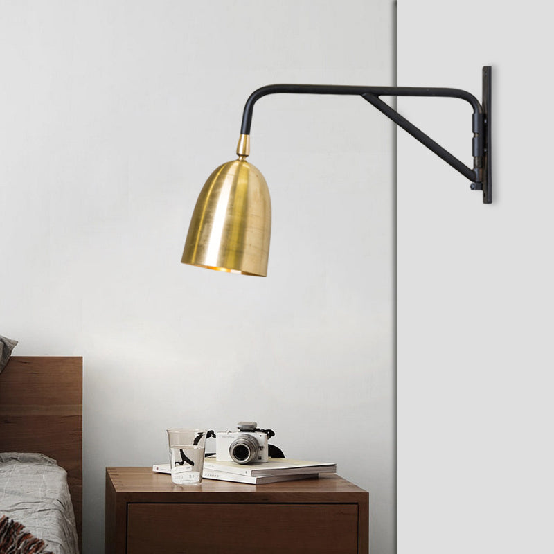 Dome Wall Lamp Modernist 1 Light Gold Wall Mounted Lighting for Living Room Gold Clearhalo 'Cast Iron' 'Glass' 'Industrial' 'Modern wall lights' 'Modern' 'Tiffany' 'Traditional wall lights' 'Wall Lamps & Sconces' 'Wall Lights' Lighting' 339455