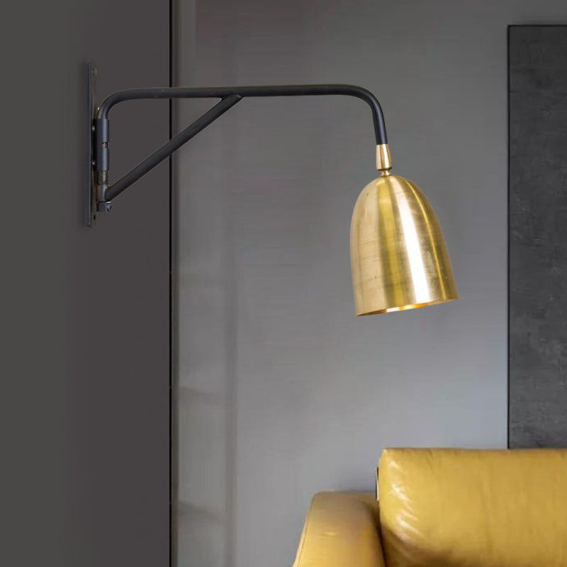 Dome Wall Lamp Modernist 1 Light Gold Wall Mounted Lighting for Living Room Clearhalo 'Cast Iron' 'Glass' 'Industrial' 'Modern wall lights' 'Modern' 'Tiffany' 'Traditional wall lights' 'Wall Lamps & Sconces' 'Wall Lights' Lighting' 339456