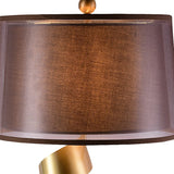 1 Bulb Night Lighting Traditional Bedroom Table Lamp in Red Brown with Drum Fabric Shade Clearhalo 'Lamps' 'Table Lamps' Lighting' 339806