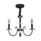 Black Open Bulb Suspension Lamp Vintage Style 3/5 Heads Metallic Chandelier Pendant Light with Candle Design Clearhalo 'Ceiling Lights' 'Chandeliers' Lighting' options 339810